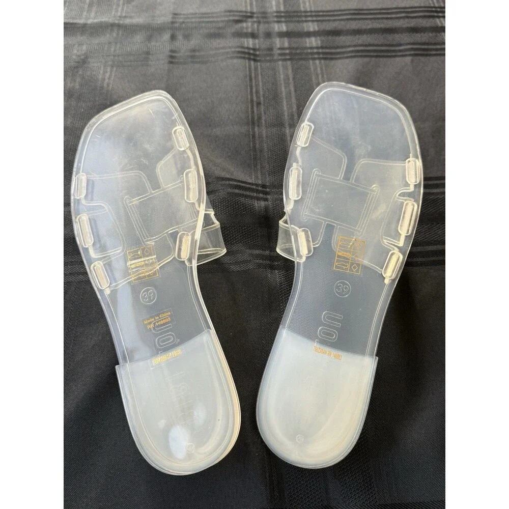 Bibi Lou Holly Jelly Slip On Slides From Anthropologie Size EU 39 8-8.5 Clear
